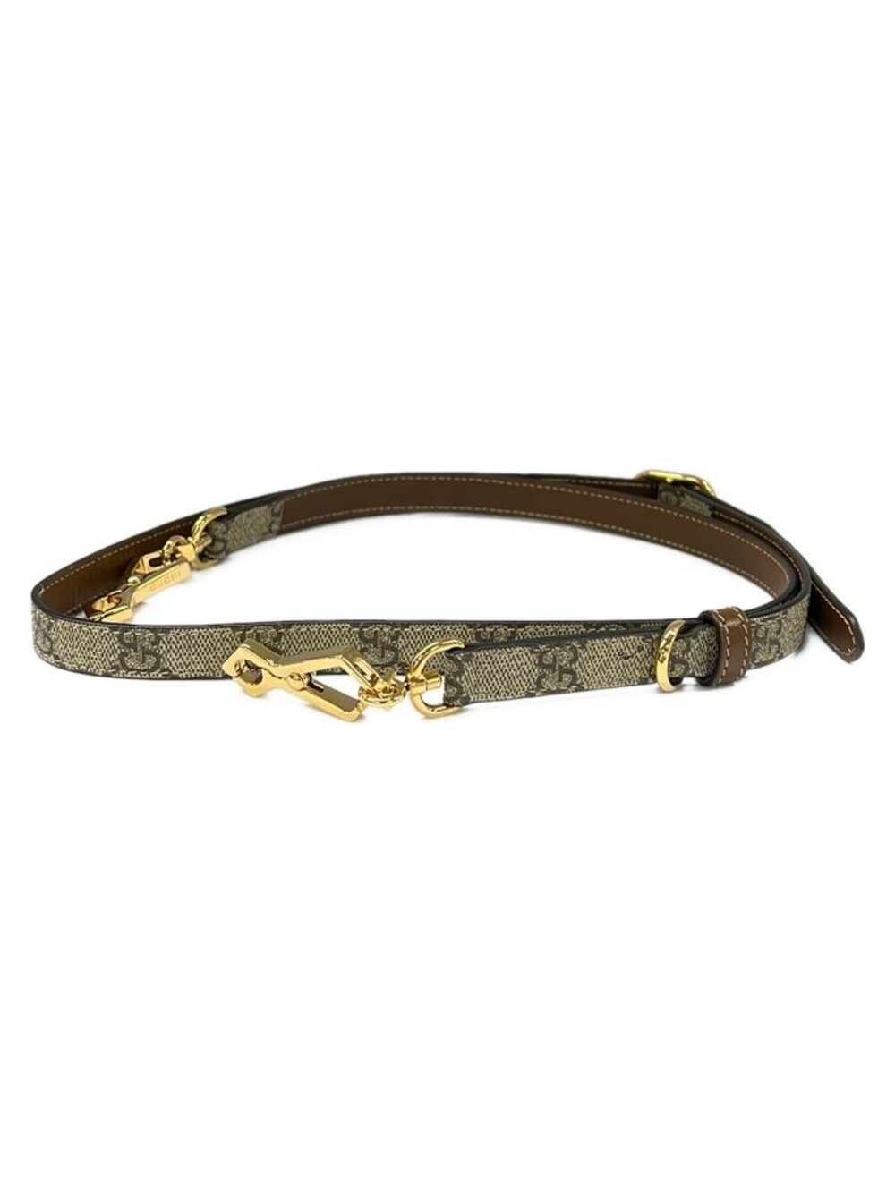 Gucci Shoulder Strap Dark Brown Ivory GG Pattern